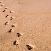 footprints in sand